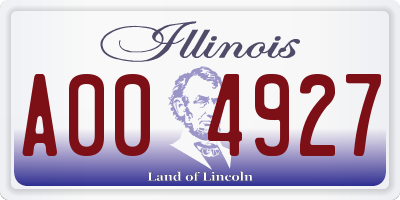 IL license plate A004927