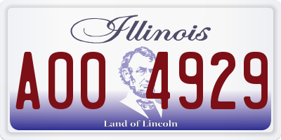 IL license plate A004929