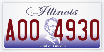 IL license plate A004930