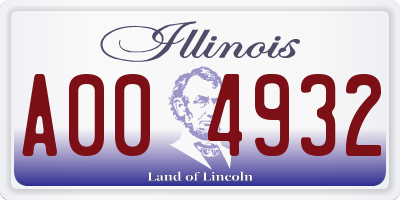 IL license plate A004932