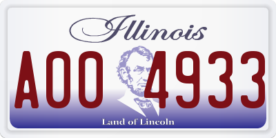 IL license plate A004933