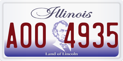 IL license plate A004935