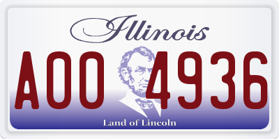 IL license plate A004936
