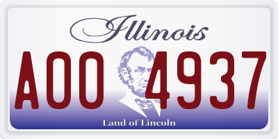 IL license plate A004937