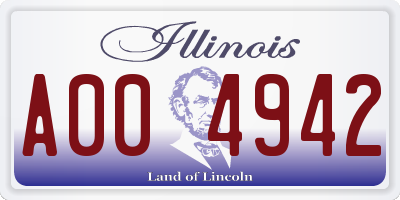 IL license plate A004942