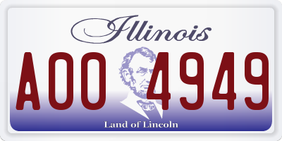 IL license plate A004949