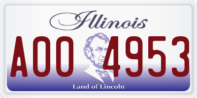 IL license plate A004953