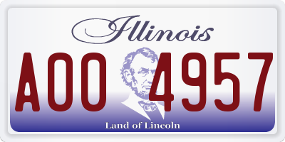 IL license plate A004957