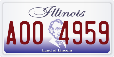 IL license plate A004959