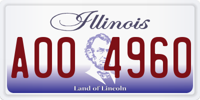 IL license plate A004960