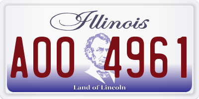 IL license plate A004961