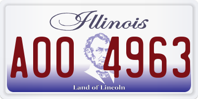 IL license plate A004963