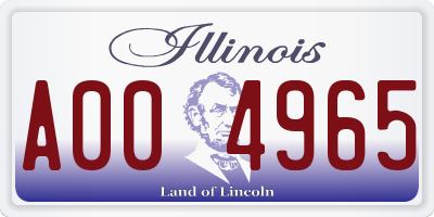 IL license plate A004965