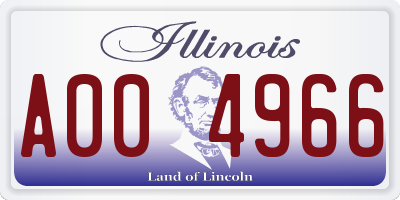 IL license plate A004966