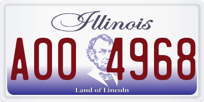 IL license plate A004968