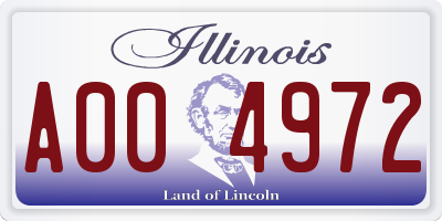 IL license plate A004972