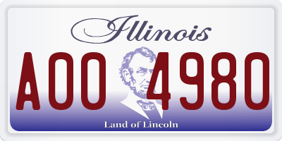 IL license plate A004980