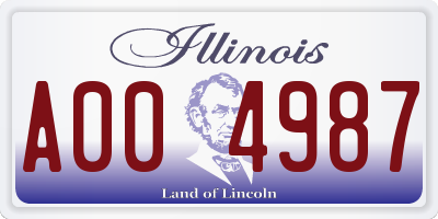 IL license plate A004987
