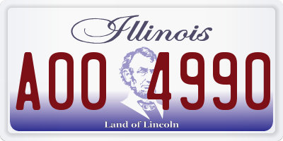 IL license plate A004990