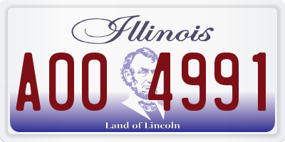 IL license plate A004991