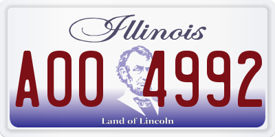 IL license plate A004992