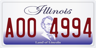 IL license plate A004994