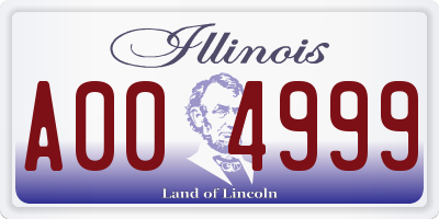 IL license plate A004999