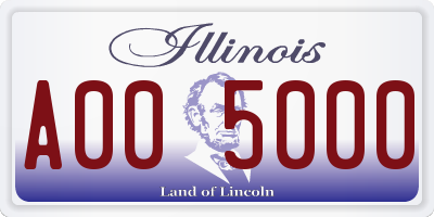 IL license plate A005000