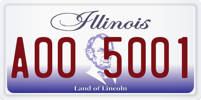 IL license plate A005001