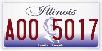 IL license plate A005017