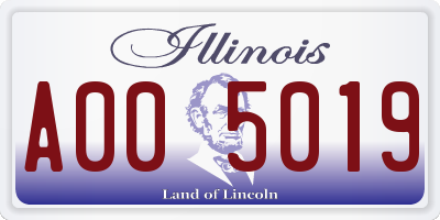 IL license plate A005019