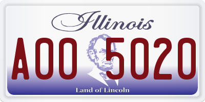 IL license plate A005020