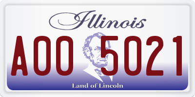 IL license plate A005021