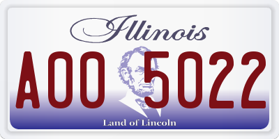 IL license plate A005022