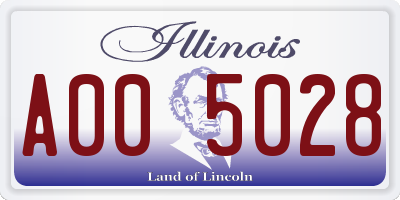 IL license plate A005028