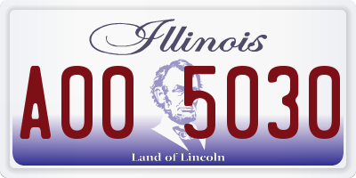 IL license plate A005030