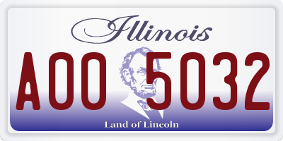 IL license plate A005032