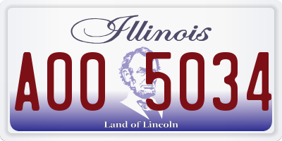 IL license plate A005034