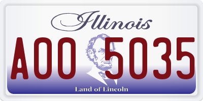 IL license plate A005035