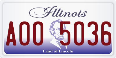 IL license plate A005036