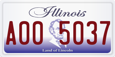 IL license plate A005037