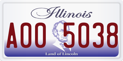 IL license plate A005038