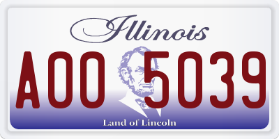 IL license plate A005039