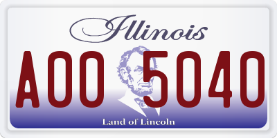 IL license plate A005040