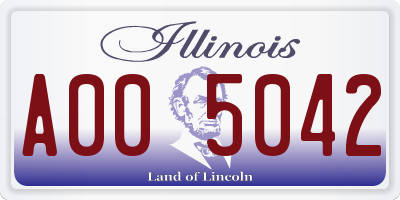 IL license plate A005042