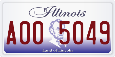 IL license plate A005049