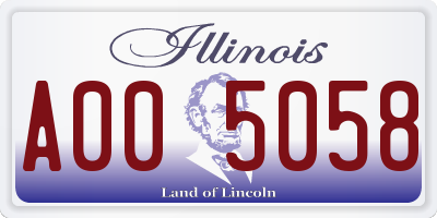 IL license plate A005058