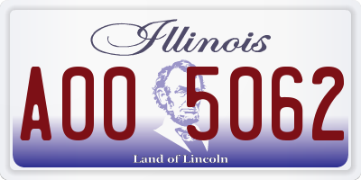 IL license plate A005062