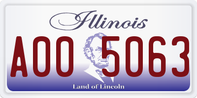 IL license plate A005063