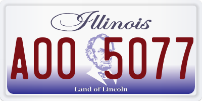 IL license plate A005077